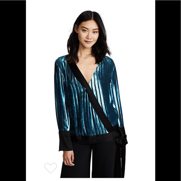 Diane von Furstenberg Cross Over Velvet Blouse - Picture 5 of 8